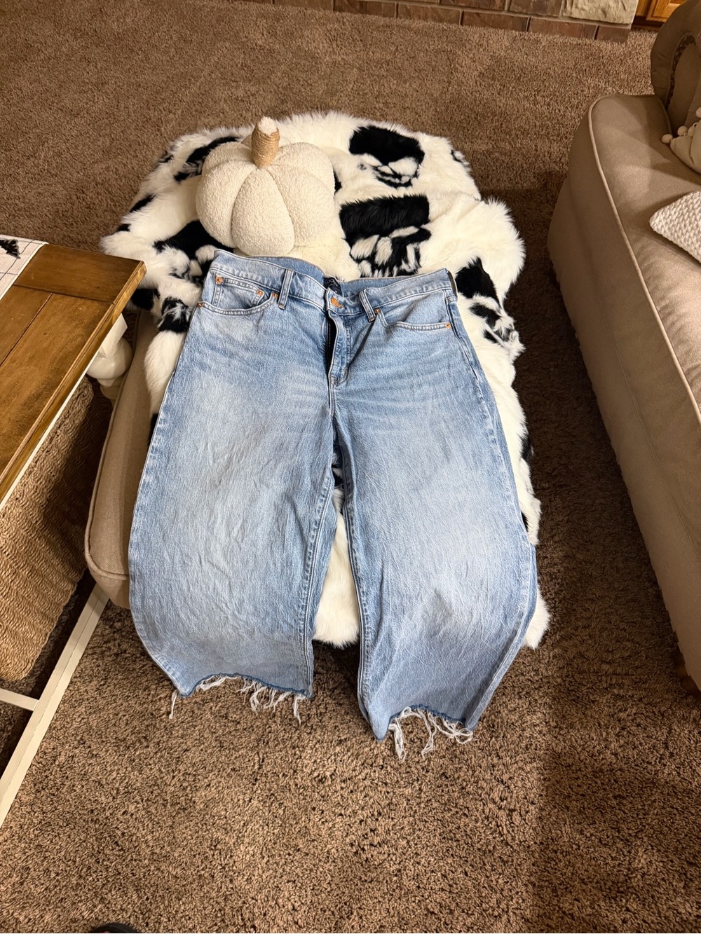 J. Crew Factory Light Blue Wide Leg Crop Jeans